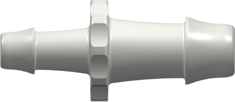 Straight Through Reduction Tube Fitting with 500 Series Barbs 3/8" (9.5 mm) and 1/4" (6.4 mm) ID Tubing Natural Nylon