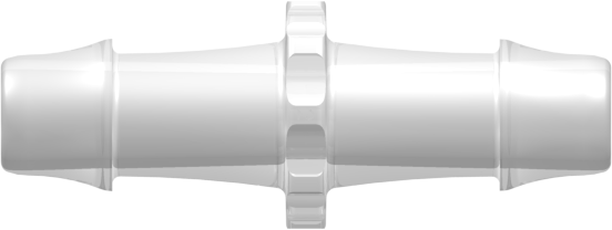 Straight Through Connector with 500 Series Barbs 3/8" (9.5 mm) ID Tubing Animal-Free Natural Polypropylene