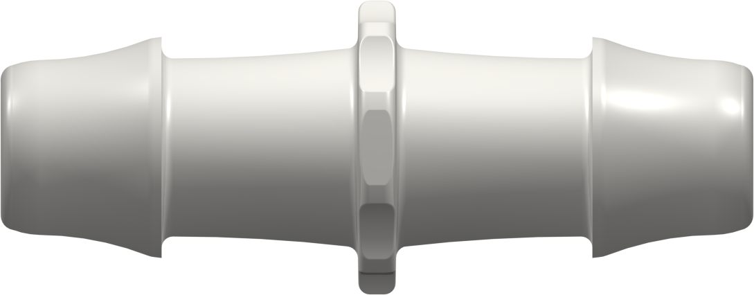 Straight Through Tube Fitting with 500 Series Barbs 1" (25.4 mm) ID Tubing Natural Nylon