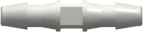Straight Through Tube Fitting with 200 Series Barbs 1/16" (1.6 mm) ID Tubing White Nylon