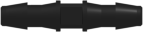 Straight Through Tube Fitting with 200 Series Barbs 1/16" (1.6 mm) ID Tubing Black Nylon