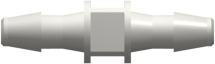 Straight Through Tube Fitting with 200 Series Barbs 3/32" (2.4 mm) ID Tubing White Nylon