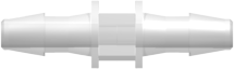 Straight Through Tube Fitting with 200 Series Barbs 3/32" (2.4 mm) ID Tubing Animal-Free Natural Polypropylene