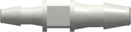 Straight Through Reduction Tube Fitting with 200 Series Barbs 1/8" (3.2 mm) and 3/32" (2.4 mm) ID Tubing White Nylon