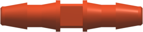 Straight Through Tube Fitting with 200 Series Barbs 1/8" (3.2 mm) ID Tubing Red Nylon