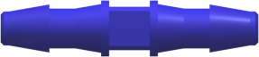 Straight Through Tube Fitting with 200 Series Barbs 1/8" (3.2 mm) ID Tubing Blue Nylon