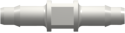 Straight Through Tube Fitting with 400 Series Barbs 1/16" (1.6 mm) ID Tubing White Nylon