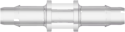 Straight Through Tube Fitting with 400 Series Barbs 1/16" (1.6 mm) ID Tubing Natural Kynar PVDF