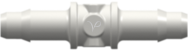 Straight Through Tube Fitting with 400 Series Barbs 3/32" (2.4 mm) ID Tubing White Nylon