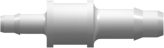Straight Through Reduction Tube Fitting with 400 Series Barbs 3/32" (2.4 mm) and 1/16" (1.6 mm) ID Tubing Natural Acetal