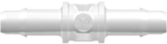 Straight Through Tube Fitting with 400 Series Barbs 3/32" (2.4 mm) ID Tubing Animal-Free Natural Polypropylene
