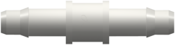 Straight Through Tube Fitting with 400 Series Barbs 1/8" (3.2 mm) ID Tubing White Nylon