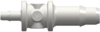 Straight Through Reduction Tube Fitting with 400 Series Barbs 1/8" (3.2 mm) and 1/16" (1.6 mm) ID Tubing White Nylon