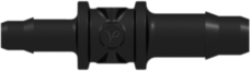 Straight Through Reduction Tube Fitting with 400 Series Barbs 1/8" (3.2 mm) and 3/32" (2.4 mm) ID Tubing Black Nylon