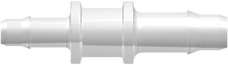 Straight Through Reduction Tube Fitting with 400 Series Barbs 1/8" (3.2 mm) and 3/32" (2.4 mm) ID Tubing Animal-Free Natural Polypropylene