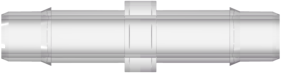 Straight Thruogh Connector with 400 Series Barbs 5/32" (4.0 mm) ID Tubing Natural Kynar PVDF