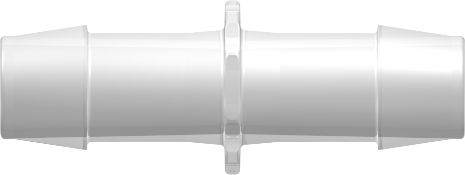 Straight Through Tube Fitting with 600 Series Barbs 3/4" (19 mm) ID Tubing Animal-Free Natural Polypropylene