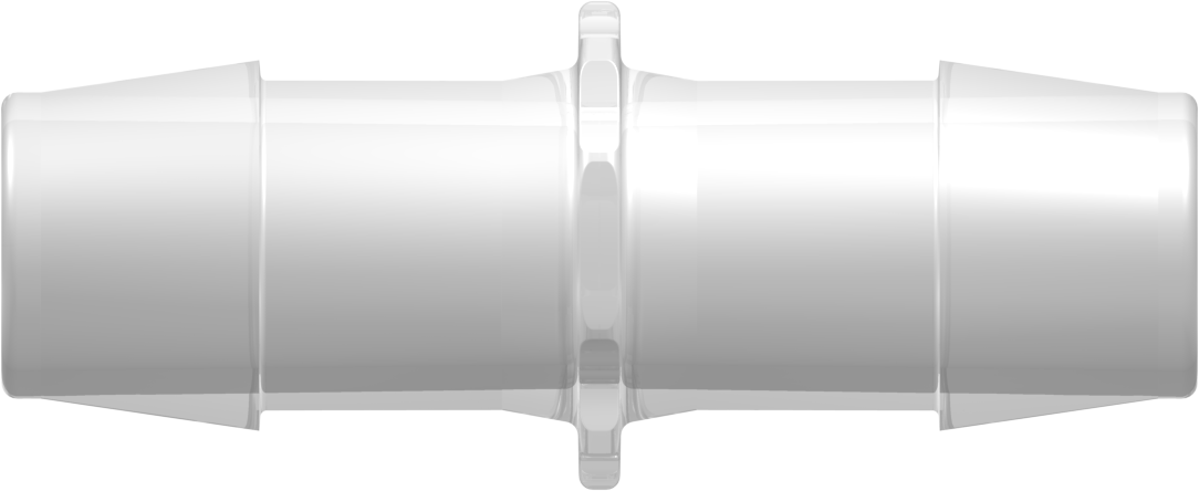 Straight Through Tube Fitting with 600 Series Barbs 1" (25.4 mm) ID Tubing Animal-Free Natural Polypropylene