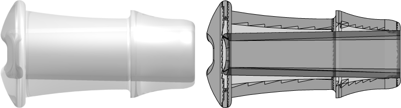 Press-In Plug with 500 Series Barb 1/2" (12.7mm) ID tubing Animal-Free Natural Polypropylene