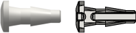 Press-In Plug with Classic Series Barb 1/16" (1.6 mm) ID Tubing White Nylon