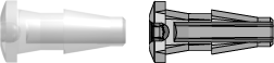 Press-In Plug with Classic Series Barb 3/32" (2.4 mm) ID Tubing Animal-Free Natural Polypropylene