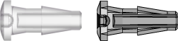 Press-In Plug with Classic Series Barb 3/32" (2.4 mm) ID Tubing Natural Kynar PVDF