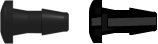 Press-In Plug with 200 Series Barb 1/16" (1.6 mm) ID Tubing Black Nylon