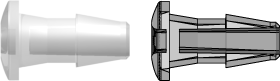 Press-In Plug with 200 Series Barb 1/8" (3.2 mm) ID Tubing Animal-Free Natural Polypropylene
