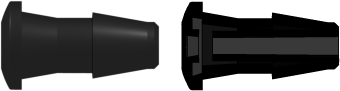 Press-In Plug with 200 Series Barb 5/32" (4.0 mm) ID Tubing Black Nylon