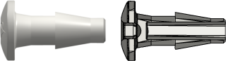 Press-In Plug with Classic Series Barb 1/8" (3.2 mm) ID Tubing White Nylon