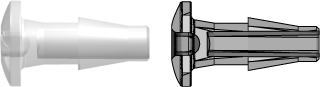 Press-In Plug with Classic Series Barb 1/8" (3.2 mm) ID Tubing Animal-Free Natural Polypropylene