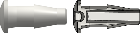 Press-In Plug with Classic Series Barb 3/16" (4.8 mm) ID Tubing White Nylon