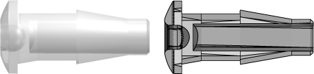 Press-In Plug with Classic Series Barb 3/16" (4.8 mm) ID Tubing Animal-Free Natural Polypropylene
