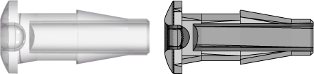 Press-In Plug with Classic Series Barb 3/16" (4.8 mm) ID Tubing Natural Kynar PVDF