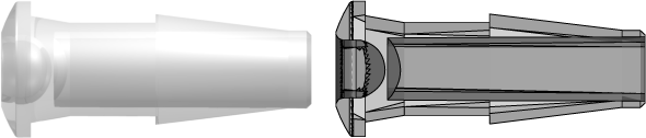 Press-In Plug with Classic Series Barb 1/4" (6.4 mm) ID Tubing Animal-Free Natural Polypropylene