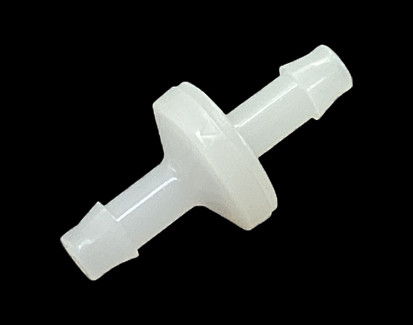 PVDFダイヤフラム式バーブチェックバルブ(PVDF+バイトン) 適用チューブ内径:6mm:1/4"