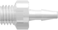 1/4-28 UNF Thread with 5/16" Hex to Classic Series Barb 3/32" (2.4 mm) ID Tubing Animal-Free Natural Polypropylene