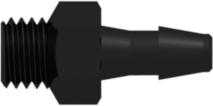 1/4-28 UNF Thread with 5/16" Hex to 200 Series Barb 1/8" (3.2 mm) ID Tubing Black Nylon