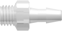 1/4-28 UNF Thread with 5/16" Hex to 200 Series Barb 1/8" (3.2 mm) ID Tubing Animal-Free Natural Polypropylene