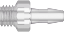 1/4-28 UNF Thread with 5/16" Hex to 200 Series Barb 1/8" (3.2 mm) ID Tubing Natural Kynar PVDF