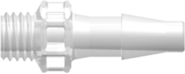 1/4-28 UNF Thread with 5/16" Hex to Classic Series Barb 5/32" (4.0 mm) ID Tubing Animal-Free Natural Polypropylene