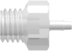 1/4-28 UNF Thread with 5/16" Hex to 400 Series Barb 1/16" (1.6 mm) ID Tubing Animal-Free Natural Polypropylene