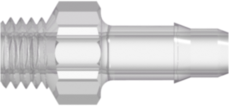 1/4-28 UNF Thread with 5/16" Hex to 400 Series Barb .170" (4.3 mm) ID Tubing Natural Kynar PVDF