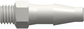 1/4-28 UNF Thread with 5/16" Hex to Classic Series Barb 3/16" (4.8 mm) ID Tubing White Nylon