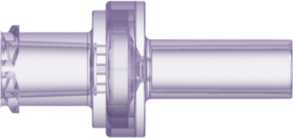 Check Valve Female Locking Luer to Pocket for .118" (3.0 mm) OD Tubing Cracking Pressure <= .174 psig Flow Rate >= 90 ml/min Clear Polycarbonate w/Silicone Diaphragm