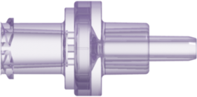 Check Valve Female Locking Luer to Socket for .118" (3.0 mm) ID x .161" (4.1 mm) OD Tubing Cracking Pressure <= .174 psig Flow Rate >= 90 ml/min Clear Polycarbonate w/Silicone Diaphragm