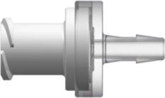 Check Valve 200 Series Barb 3/32" (2.4 mm) ID Tubing x Female Luer Thread Style Cracking Pressure <= .087 psig Flow Rate >= 150 ml/min White SAN and Clear MABS w/Silicone Diaphragm