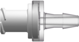 Check Valve 200 Series Barb 1/8" (3.2 mm) ID Tubing x Female Luer Thread Style Cracking Pressure <= .087 psig Flow Rate >= 150 ml/min White SAN and Clear MABS