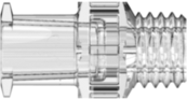 Female Luer Lug Style with 5/16" Hex to 1/4-28 UNF Thread Clear Polycarbonate