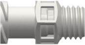 Female Luer Thread Style with 5/16" Hex to 1/4-28 UNF Thread White Nylon